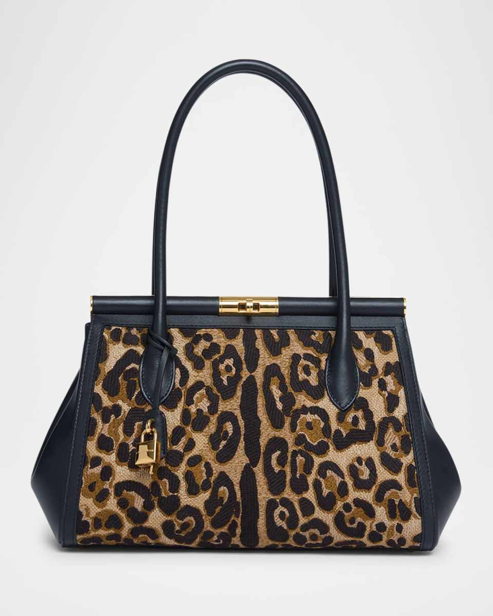 Marlene Leopard Leather Tote Bag